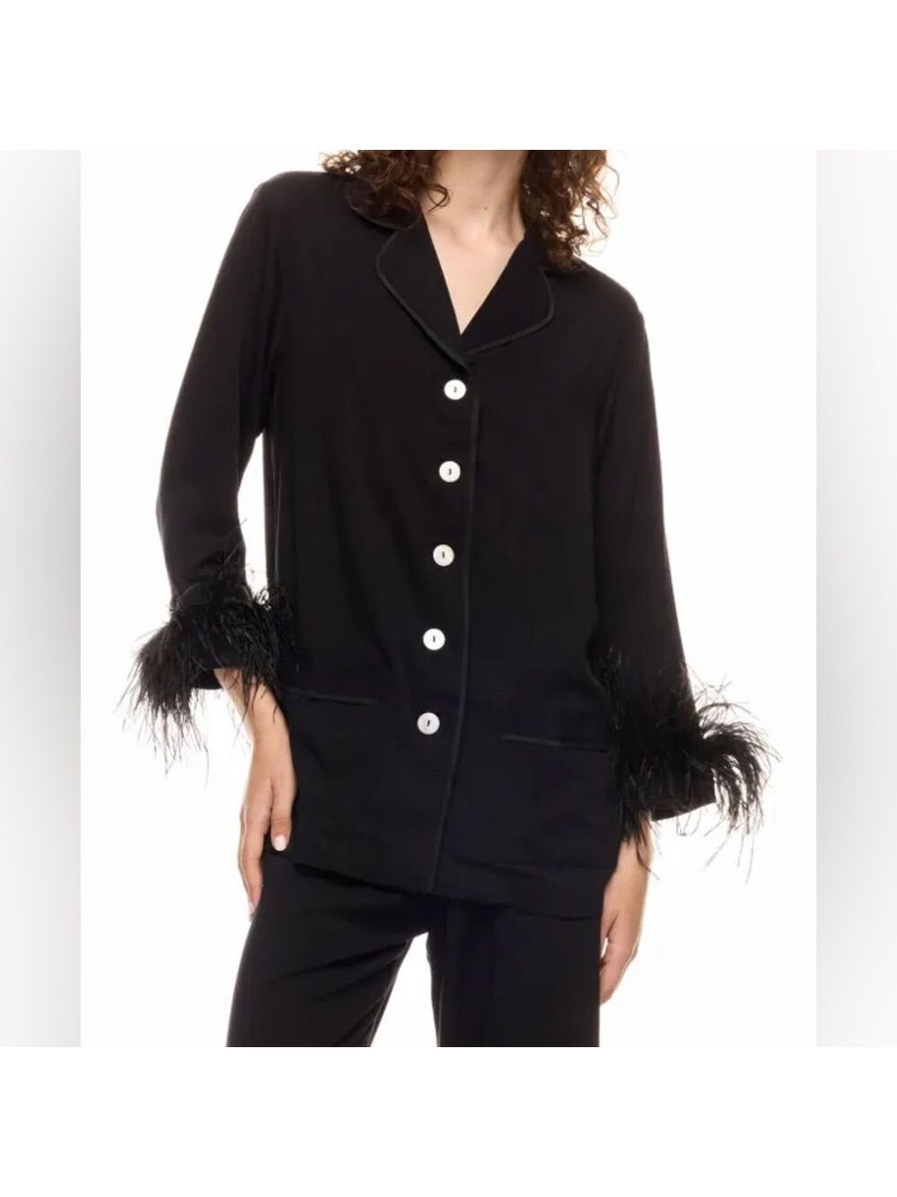 Sleeper Party Pajama Top with Feathers